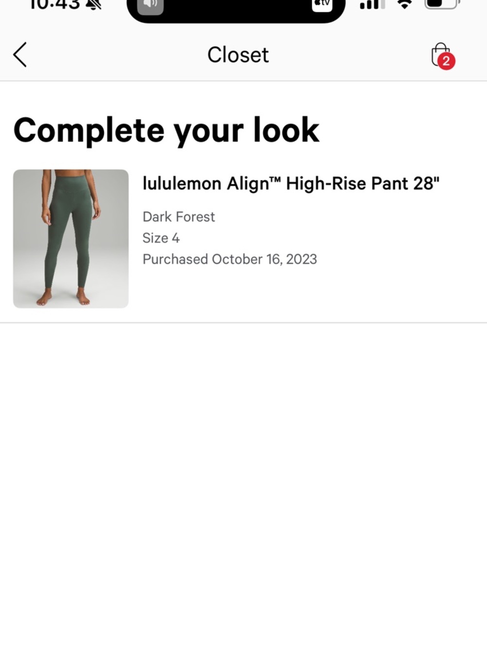 lululemon align high rise pant in forest green 28”